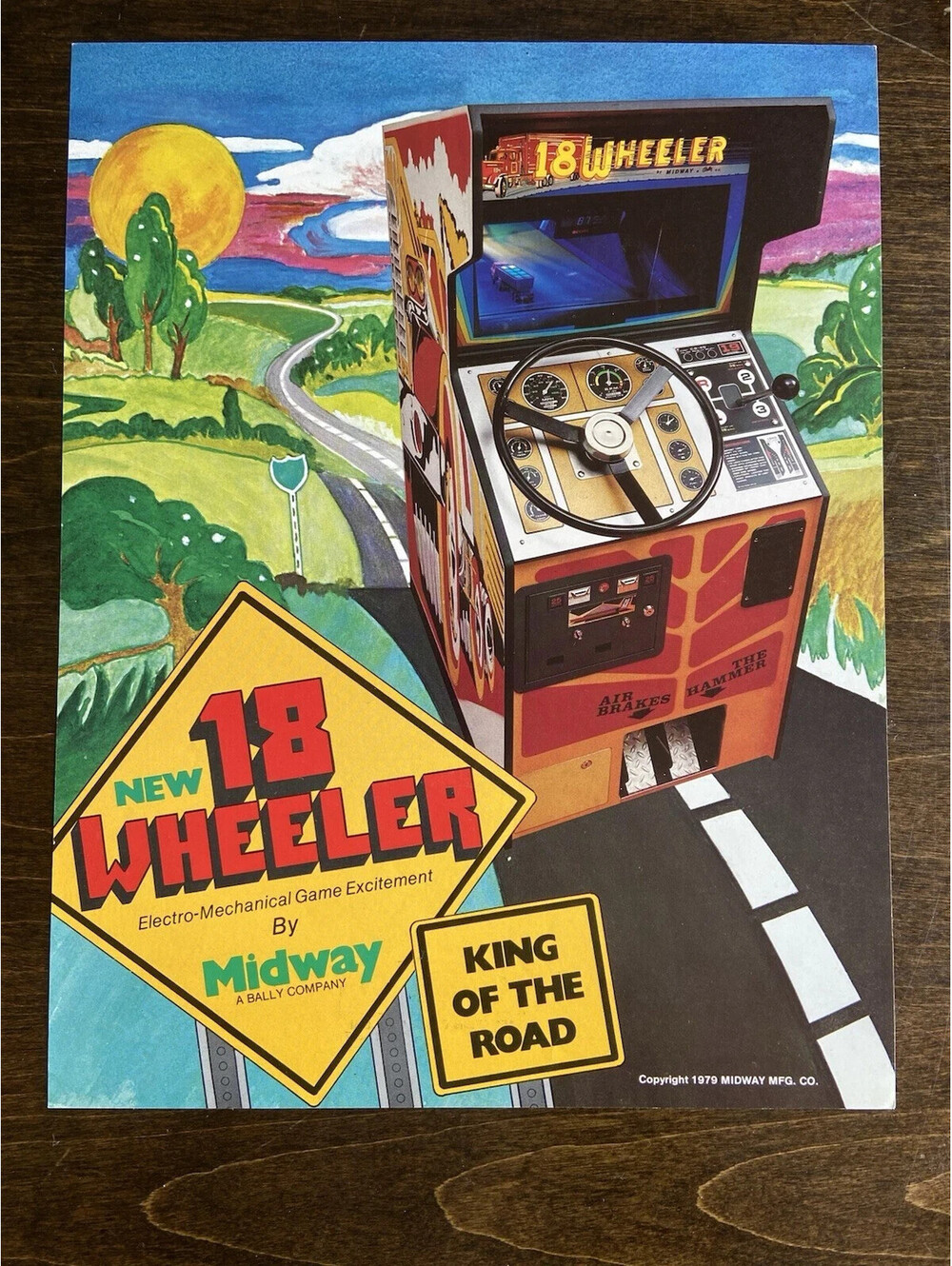 18 Wheeler Midway Video Arcade Machine Flyer Ad Promo Insert Brochure Original